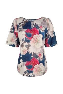 Áo Hạnh cổ tròn cách điệu, kết hạt, tay ngắn 2468/3.168