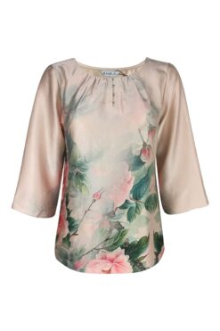 Áo cổ tròn đính bi, tay lửng 2486/4.524
