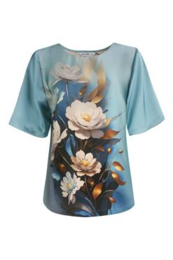 Áo kiểu trung niên cổ tròn chất liệu lụa Tô Châu 2491/4.409
