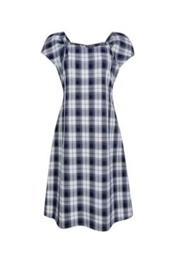 Hanh Đầm midi cổ vuông đính đá, tay ngắn