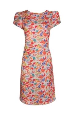 Hạnh Đầm midi cổ tròn, tay búp hoa 4605/4.223