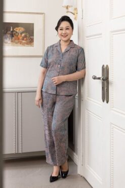 Hạnh Bộ đồ mặc nhà, tay ngắn, họa tiết dòng suối 0437/5.189